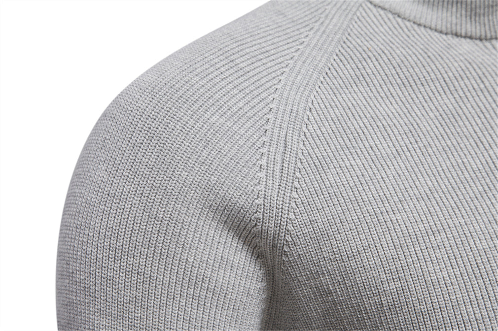 Half-Zip Stand Collar Sweater