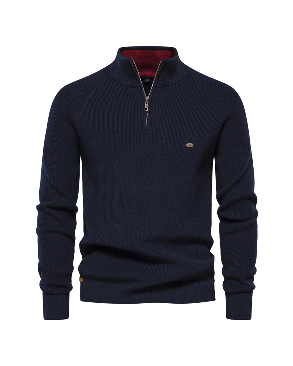 Half-Zip Stand Collar Sweater