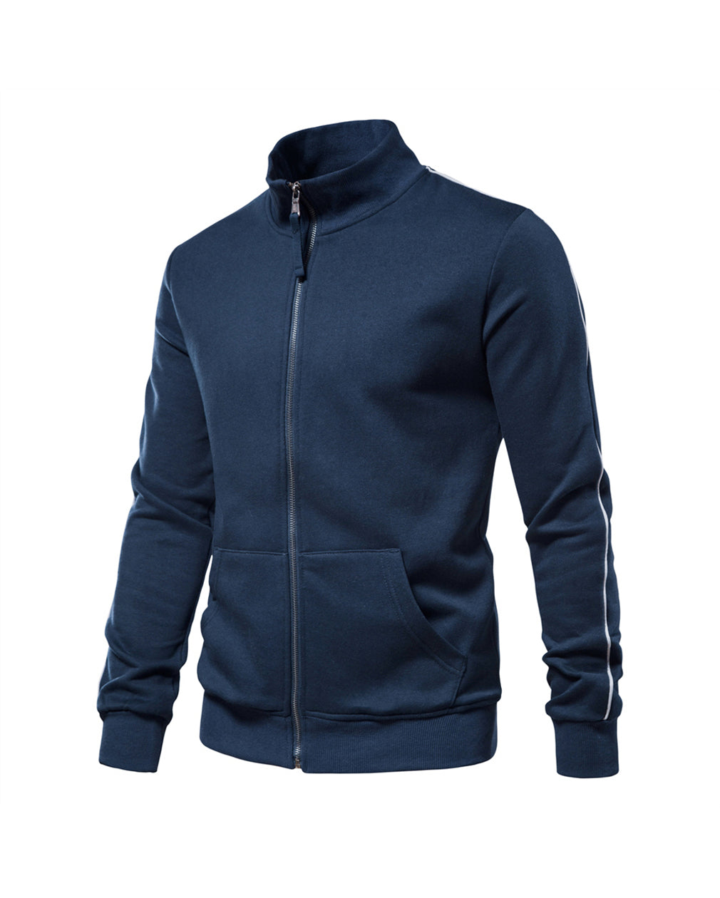 Zip-Up Stand Collar Sweatshirt